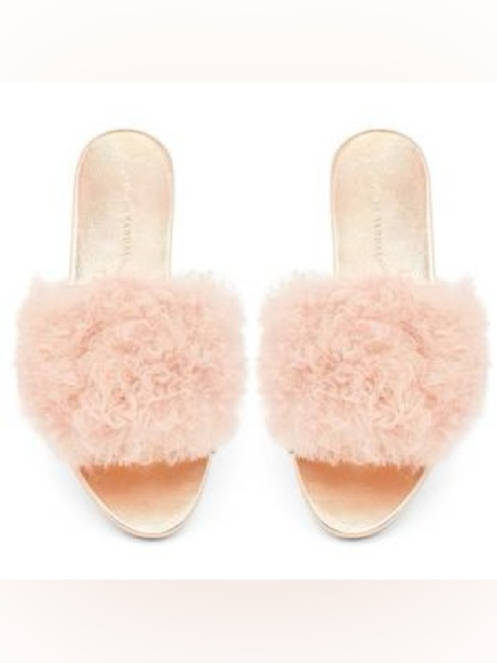 Loeffler Randall Blush Pink Fur Slide Sandals